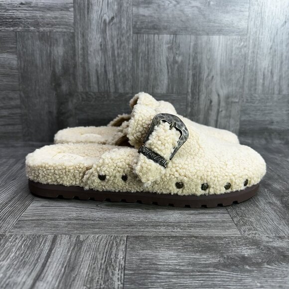 Blowfish Malibu Skylar Women's size 7 Fleeced Ivory Mules - Picture 1 of 8